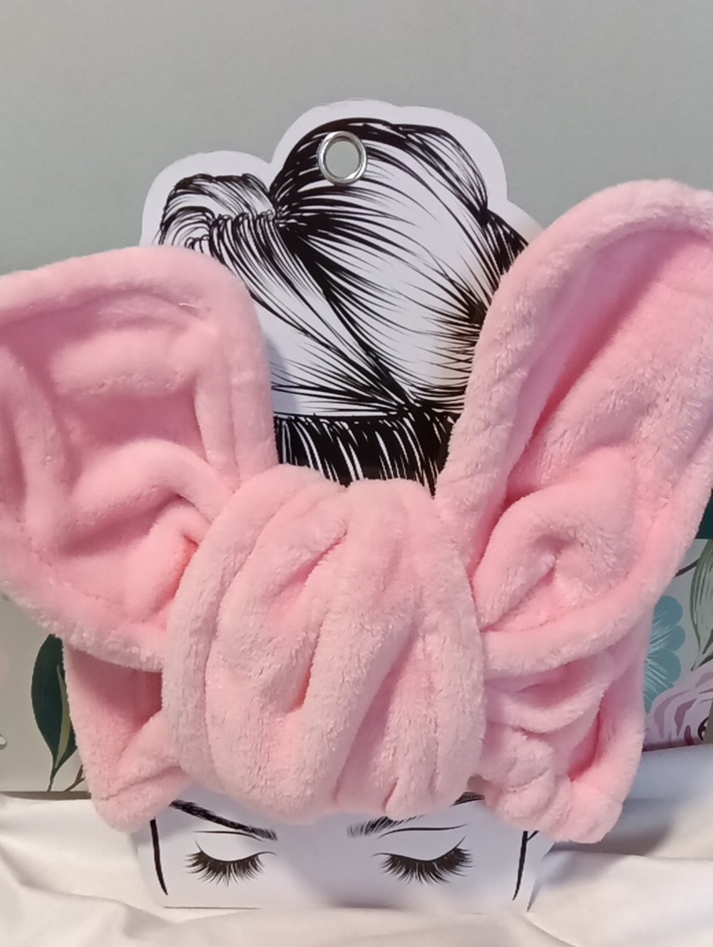 Plush Bunny Ear Pink Headband